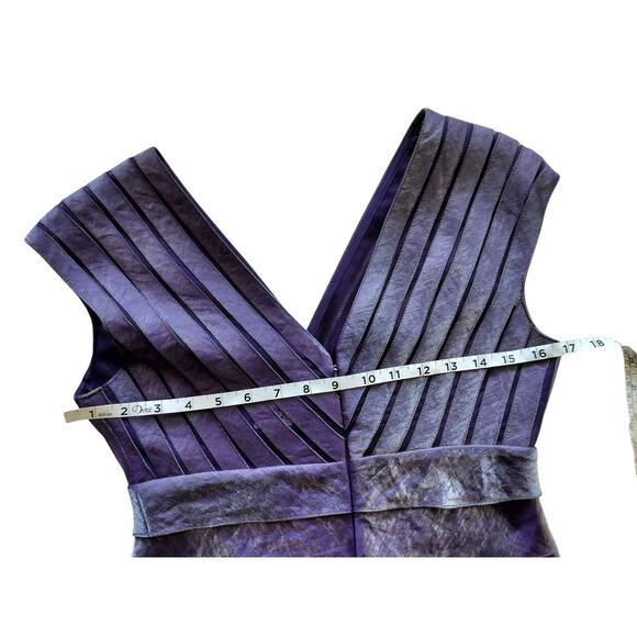 Adrianna Papell Women's Purple Shimmer Tiered Cocktail Party Dress Size 4 - Picture 8 of 10